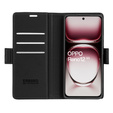 Etui do Oppo Reno 12, ERBORD Glossy Litchi, portfel z klapką, czarne