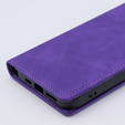 Case for iPhone 15 Pro, ERBORD Vintage, wallet with flap, purple