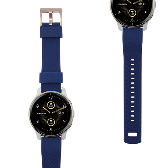 Pasek Silikonowy ERBORD Uniwersalny 20mm, Dual Color, niebieski / czerwony / różowo złota