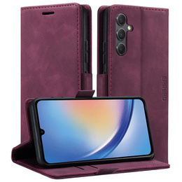 Case for Samsung Galaxy A35 5G, ERBORD Vintage, wallet with flap, red