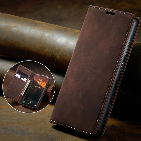 Case for Samsung Galaxy A16, ERBORD Vintage, wallet with flap, coffee