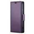 Case for Samsung Galaxy S23 FE, ERBORD Glossy Litchi, wallet with flap, purple