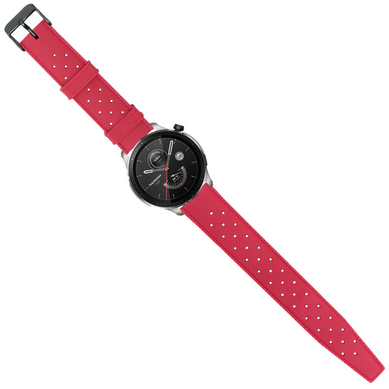 Pasek Silikonowy ERBORD Uniwersalny 22mm, Tropic, czerwony / czarna klamra