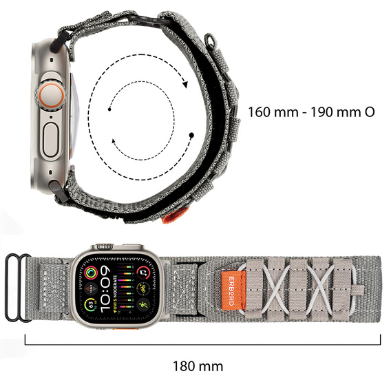 ERBORD Runner Nylon Strap for Apple Watch 1/2/3/4/5/6/7/8/9/SE/ULTRA/ULTRA 2 42/44/45/49MM