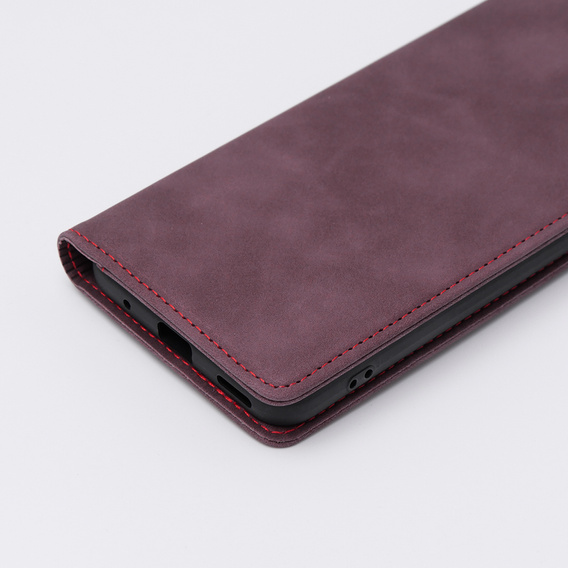 Etui do Motorola Moto E13 4G, ERBORD Vintage portfel z klapką, czerwone