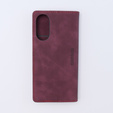 Case for Oppo A78 4G, ERBORD Vintage, wallet with flap, red