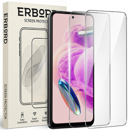 2x Tempered Glass for Xiaomi Redmi Note 12S, ERBORD 9H Hard Glass for phone screen