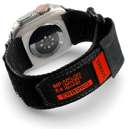 Pasek Nylonowy ERBORD MP84 do Apple Watch 1/2/3/4/5/6/7/8/9/10/11/SE Ultra 1/2/3 42/44/45/46/49mm, Czarny