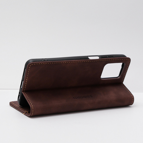 Case for Motorola Moto E13 4G, ERBORD Vintage, wallet with flap, coffee