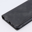 Case for iPhone 15 Pro Max, ERBORD Vintage, wallet with flap, black