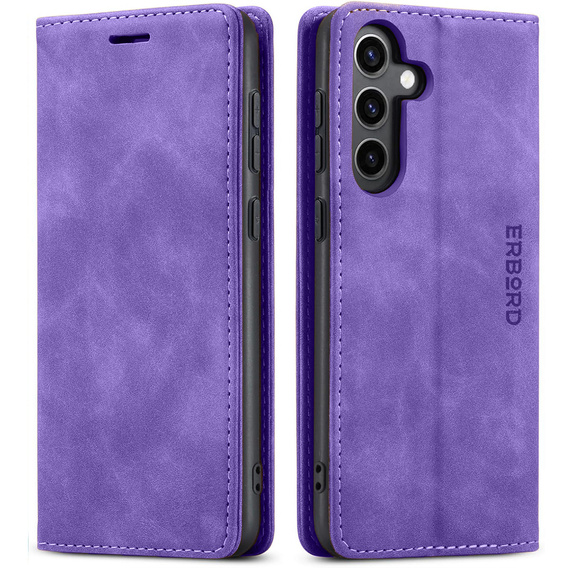 Case for Samsung Galaxy A16, ERBORD Vintage, wallet with flap, purple
