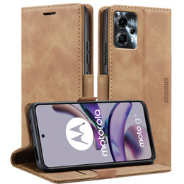 Etui do Motorola Moto G13/ G23 4G, ERBORD Vintage portfel z klapką, brązowe
