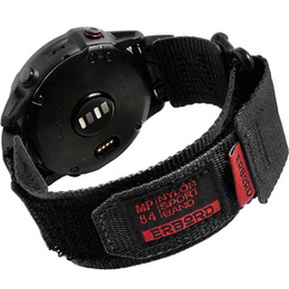 Pasek Nylonowy ERBORD MP84 Quickfit do Garmin Fenix 5X/6X/6X PRO/7X, Czarny, Rozmiar S/M