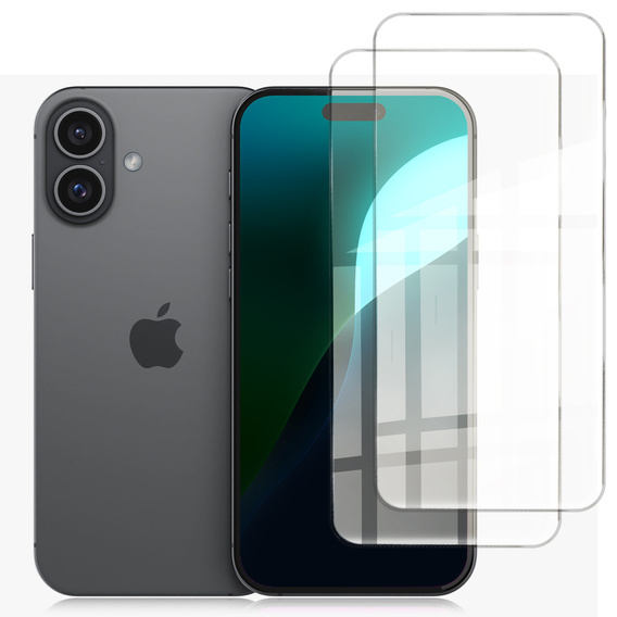 2x Tempered Glass ERBORD 9H Hard Glass for phone screen for iPhone 16 Plus