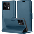 Case for Xiaomi Redmi Note 13 Pro 5G, ERBORD Glossy Litchi, wallet with flap, blue