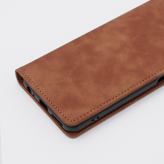 Case for Motorola Moto G73, ERBORD Vintage, wallet with flap, brown
