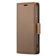 Case for Xiaomi Redmi Note 13 Pro 5G, ERBORD Glossy Litchi, wallet with flap, brown