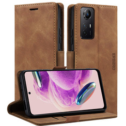 Case for Xiaomi Redmi Note 12S, ERBORD Vintage, wallet with flap, brown