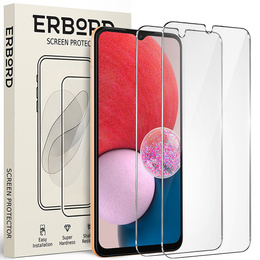 2x Tempered Glass for Samsung Galaxy A13 4G/5G, ERBORD 9H Hard Glass for phone screen