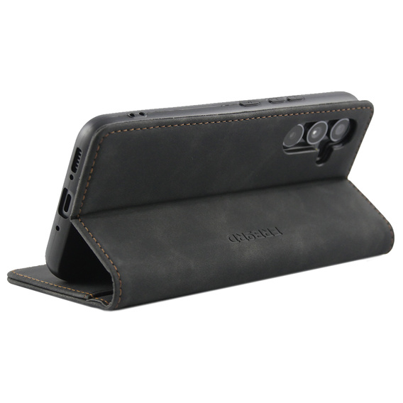 Case for Samsung Galaxy A54, ERBORD Vintage, wallet with flap, black