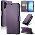 Case for Samsung Galaxy A17 5G, ERBORD Glossy Litchi, wallet with flap, purple