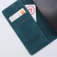 Case for iPhone 15 Pro, ERBORD Vintage, wallet with flap, blue