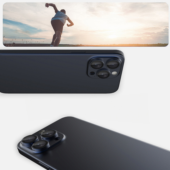 2x Szkło na aparat ERBORD OPTIK Pro do iPhone 16 Pro/16 Pro Max / 15 Pro/15 Pro Max/14 Pro/14 Pro Max, tytanowe niebieskie