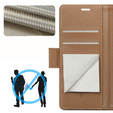 Case for Xiaomi 14T Pro, ERBORD Glossy Litchi, wallet with flap, brown