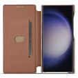 Etui z klapką do Samsung Galaxy S23 Ultra, ERBORD Retro, brązowe