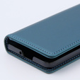 Case for Samsung Galaxy Z Fold 5 5G, ERBORD Glossy Litchi, wallet with flap, green