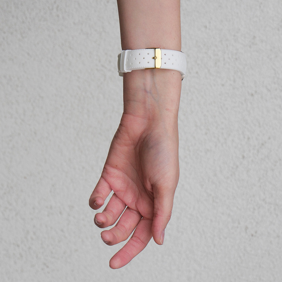 Pasek Silikonowy ERBORD Uniwersalny 20mm, Tropic, biały / złota klamra