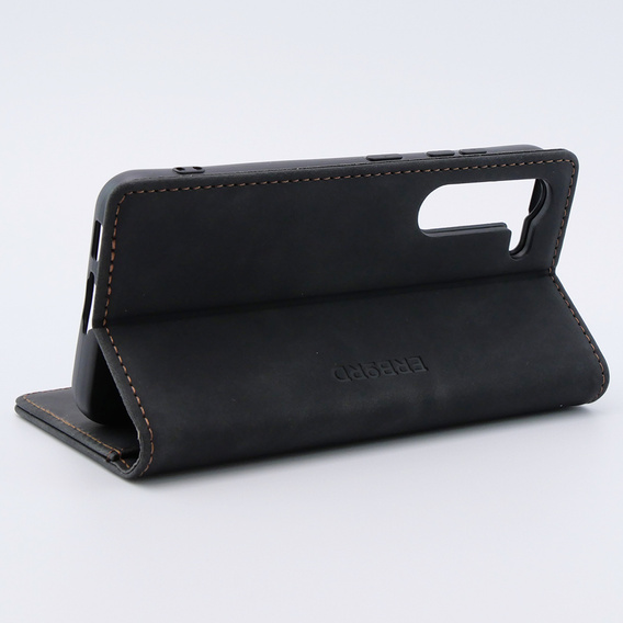 Case for Samsung Galaxy S23, ERBORD Vintage, wallet with flap, black