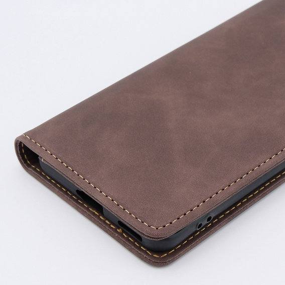 Etui do Xiaomi 13 lite, ERBORD Vintage portfel z klapką, kawowe