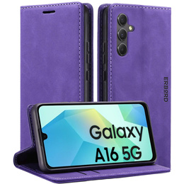 Case for Samsung Galaxy A16, ERBORD Vintage, wallet with flap, purple