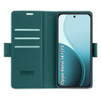 Case for Oppo Reno 14 F / 14 FS, ERBORD Glossy Litchi, wallet with flap, green
