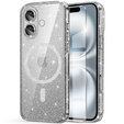 Case for iPhone 16, ERBORD Glitter MagSafe, transparent + Screen Glass