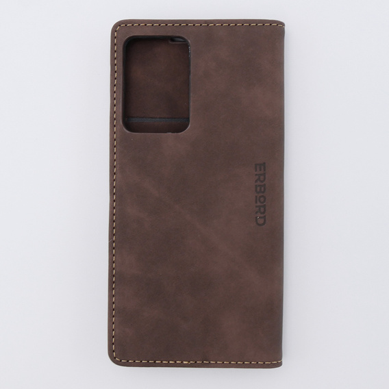 Etui do Xiaomi 13 lite, ERBORD Vintage portfel z klapką, kawowe