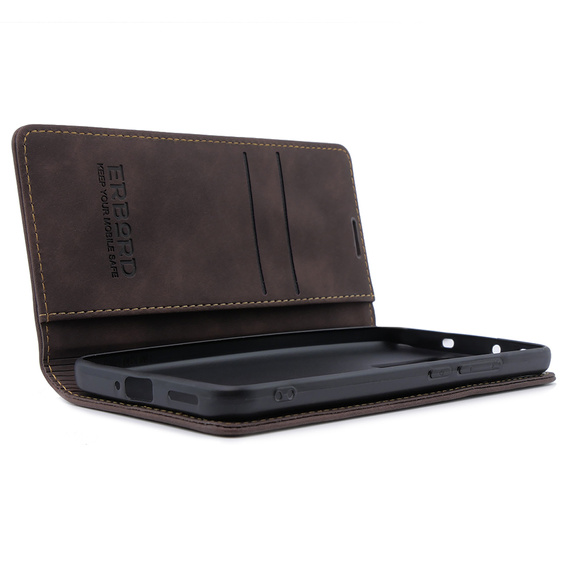 Case for Xiaomi 13T / 13T Pro, ERBORD Vintage, wallet with flap, coffee