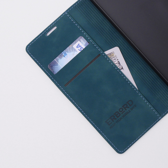 Case for Motorola Moto E13 4G, ERBORD Vintage, wallet with flap, blue