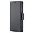 Case for Oppo Reno 13, ERBORD Glossy Litchi, wallet with flap, black