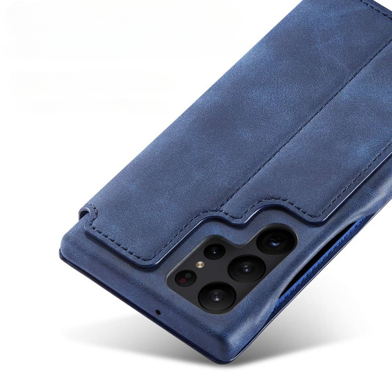 Etui z klapką do Samsung Galaxy S23 Ultra, ERBORD Retro, niebieskie