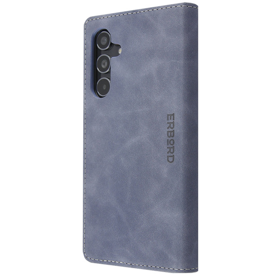 Case for Samsung Galaxy A54, ERBORD Vintage, wallet with flap, grey