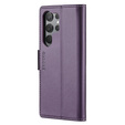 Case for Samsung Galaxy S24 Ultra, ERBORD Glossy Litchi, wallet with flap, purple