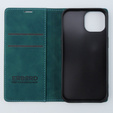 Case for iPhone 15, ERBORD Vintage, wallet with flap, blue