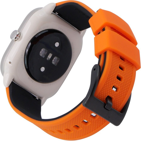 Pasek Silikonowy ERBORD Uniwersalny 20mm, Dual Color, pomarańczowy / czarny / czarna