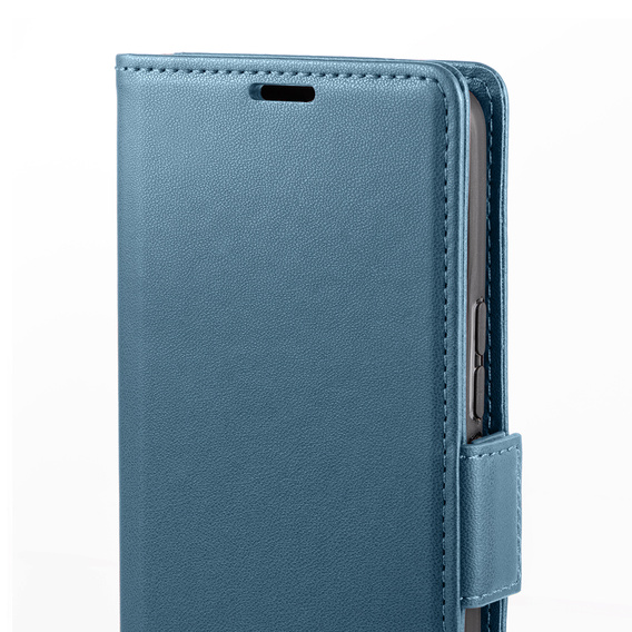 Case for Xiaomi Redmi Note 13 Pro 4G / Xiaomi Redmi Note 14S / Xiaomi Poco M6 Pro 4G, ERBORD Glossy Litchi, wallet with flap, blue
