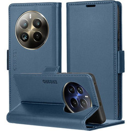 Case for Realme 12 Pro 5G / 12 Pro+ 5G, ERBORD Glossy Litchi, wallet with flap, blue