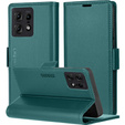 Case for Motorola Edge 50 Pro, ERBORD Glossy Litchi, wallet with flap, green