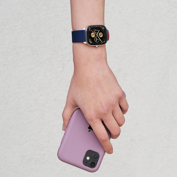 Pasek Silikonowy ERBORD Uniwersalny 20mm, Dual Color, niebieski / czerwony / różowo złota