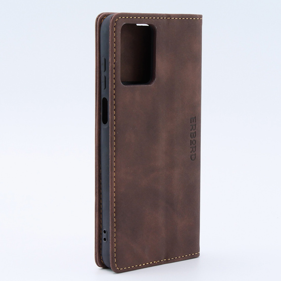 Case for Motorola Moto G53, ERBORD Vintage, wallet with flap, coffee